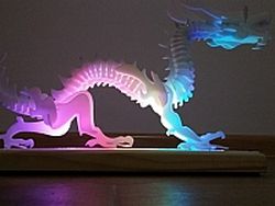 Laser Cut 3d Puzzle Dragon Lamp Template Free DXF File