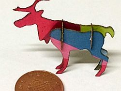 Laser Cut 3d Puzzle Mini Reindeer Template Free DXF File