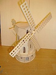 Laser Cut 3d Puzzle Windmill Template Free DXF File