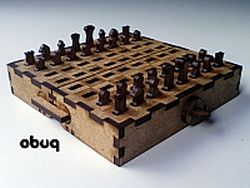 Portable Chess Set Laser Cut Design Template Free DXF File