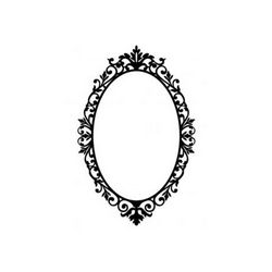 Ornate Oval Frame Wall Sticker Wall Decals Free DXF File