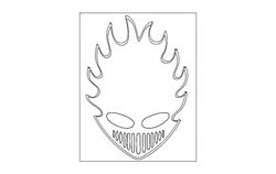 Flames Skull Free DXF File