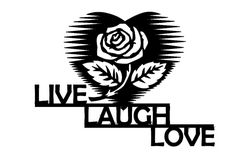 Live Laugh Love Art Free DXF File