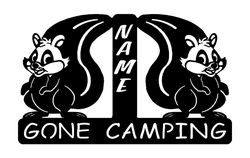 Squirrel Gone Camping Free DXF File