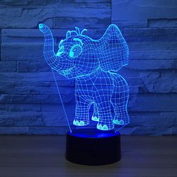Laser Cut Baby Elephant 3d Night Light Desk Lamp 3d Optical Illusion Lamp Free DXF File