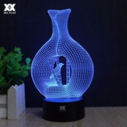 Vase 3d illusion Led Night Light Free DXF File