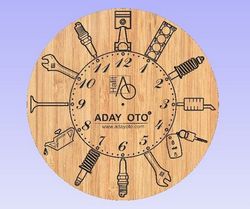 Wooden Clock Tools Engraved Free DXF File