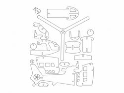 Heli 4.75mm Clean 3d Puzzle Free DXF File