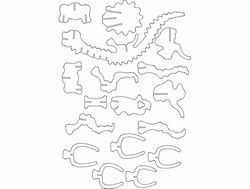 Triceratops Dinosaur 3d Puzzle Free DXF File