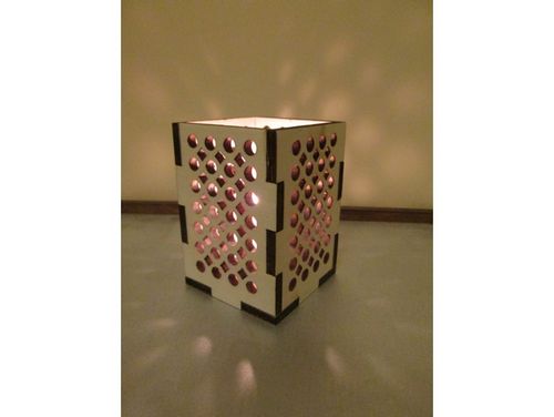 Laser Cut Lamp Box 70x70x80 Free DXF File