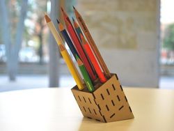 Laser Cut Mdf Pencil Stand Free DXF File