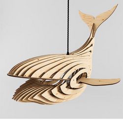 Laser Cut Whale Lamp 4mm New Free DXF File