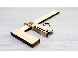 Laser Cut Wooden Bar Clamp Free DXF File