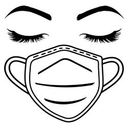 Girl Wearing Medical Face Masks Mask Free DXF File