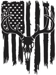 Deer Flag Silhouette Usa Flag Free DXF File