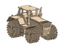 Tractor Laser Cut Diy 3d Puzzle Free DXF File