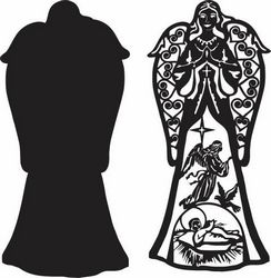 Woman Angel Silhouette Black And White Free DXF File
