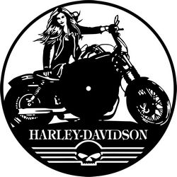 harley davidson Wall Clock Free DXF File