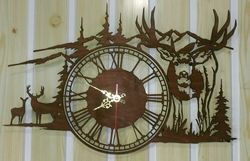 Deer Clock For Laser Cutting Free DXF File