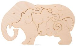 Laser Cut Wooden Elephants Jigsaw Puzzle For Kids Children Indoor Games Free DXF File
