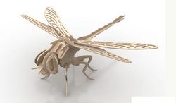 Dragonfly Insect 3d Wood Puzzle 3mm Free DXF File
