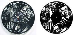 Harry Potter Vinyl Record Clock Pair Free DXF File