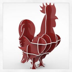 Laser Cut Cock 3d Puzzle File For Cnc Router Free DXF File