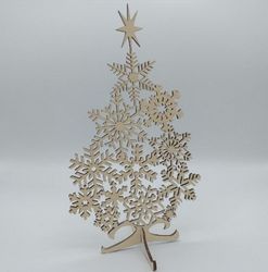 Snowflake Christmas Tree Free DXF File