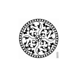 Round Floral Pattern Art d22 Free DXF File