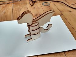 Toy Dragon 3d Puzzle wood Free DXF File