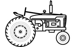 Tractor Side Sketch Free DXF File