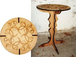 Laser Cut Table With Engraving Design Free DXF File