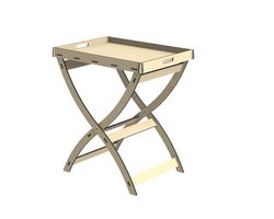 Round Cross Legged Tray Top Side Table Free DXF File
