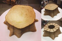 Tree Base Table Stool Chair Plywood Free DXF File