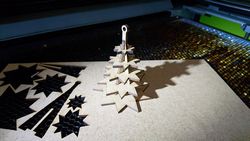 Wooden Christmas Tree Laser Cutting Template Free DXF File