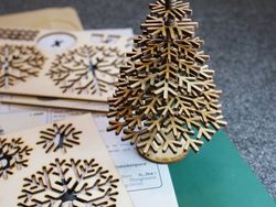 Lasercut Design Files For Snowflake Christmas Tree Free DXF File