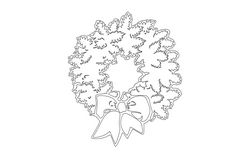 Xmas Wreath Design Free DXF File