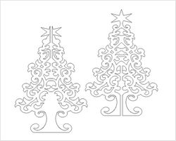 Arvore De Natal Christmas tree 15cm Free DXF File