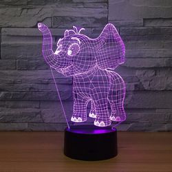Laser Cut Baby Elephant 3d Night Light Desk  Optical Acrylic Lamp Free DXF File