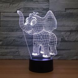 Laser Cut Baby Elephant 3d Night Light Desk Lamp 3d Optical Acrylic Lamp Free DXF File