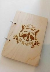 Laser Engraving Raccoon On Notebook Free DXF File