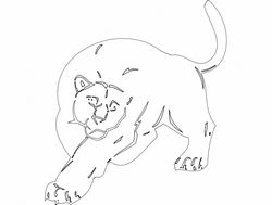 Animal Mascot Big Cat Free DXF File