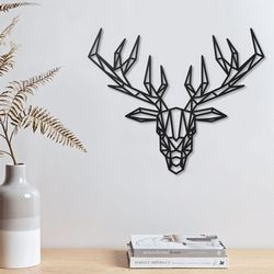 Deer Geometric Polygonal Modern Decor Animal Wall Art Free DXF File