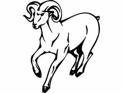 Ram Mascot Action Sports Decal Animal Free DXF File