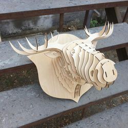 Elk Head Trophy Free DXF File