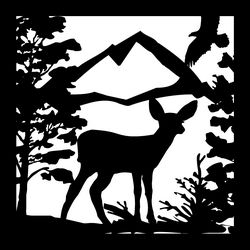 24 X 24 Deer Fawn Eagle Mountains Plasma Art Free DXF File