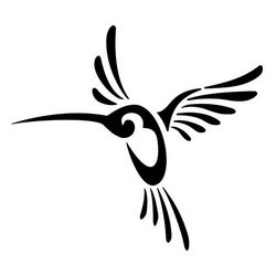 Tribal Hummingbird Tattoo Design Free DXF File