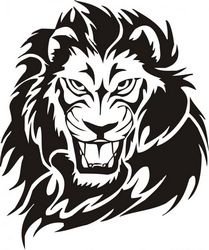 Tribal Lion Tattoo Design Vector Free DXF File