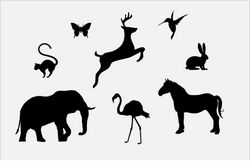 Wildlife Animals Silhouette Stencil Free DXF File