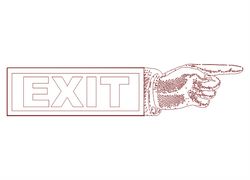Point Hand Exit Logo Free DXF File